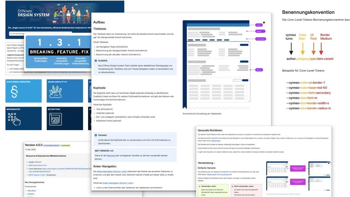 Design-System-Dokumentation mit Semantic Versioning, Benennungskonvention und Style-Dictionary-Tokens